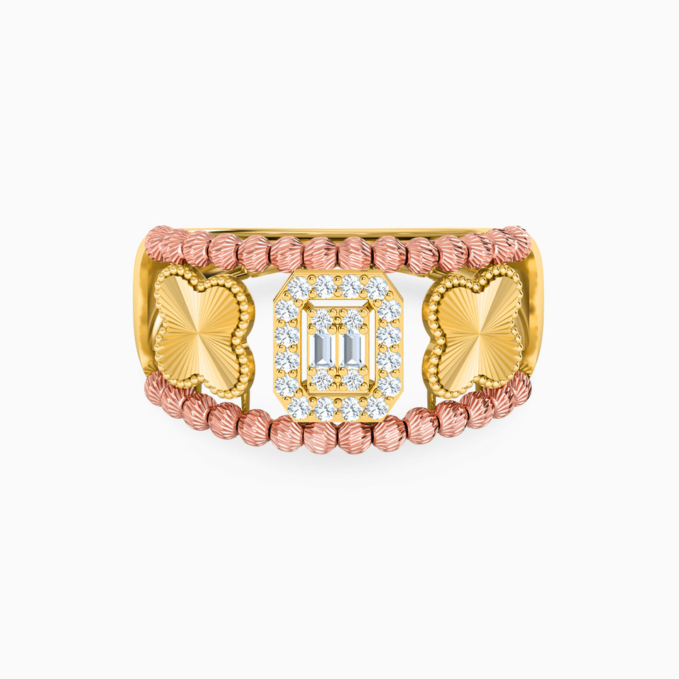 Square Cubic Zirconia Ring in 21K Gold Square Cubic Zirconia Ring in 21K Gold