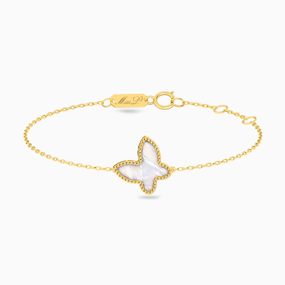 Butterfly Colored Stones Chain Bracelet in 18K Gold Butterfly Colored Stones Chain Bracelet in 18K Gold