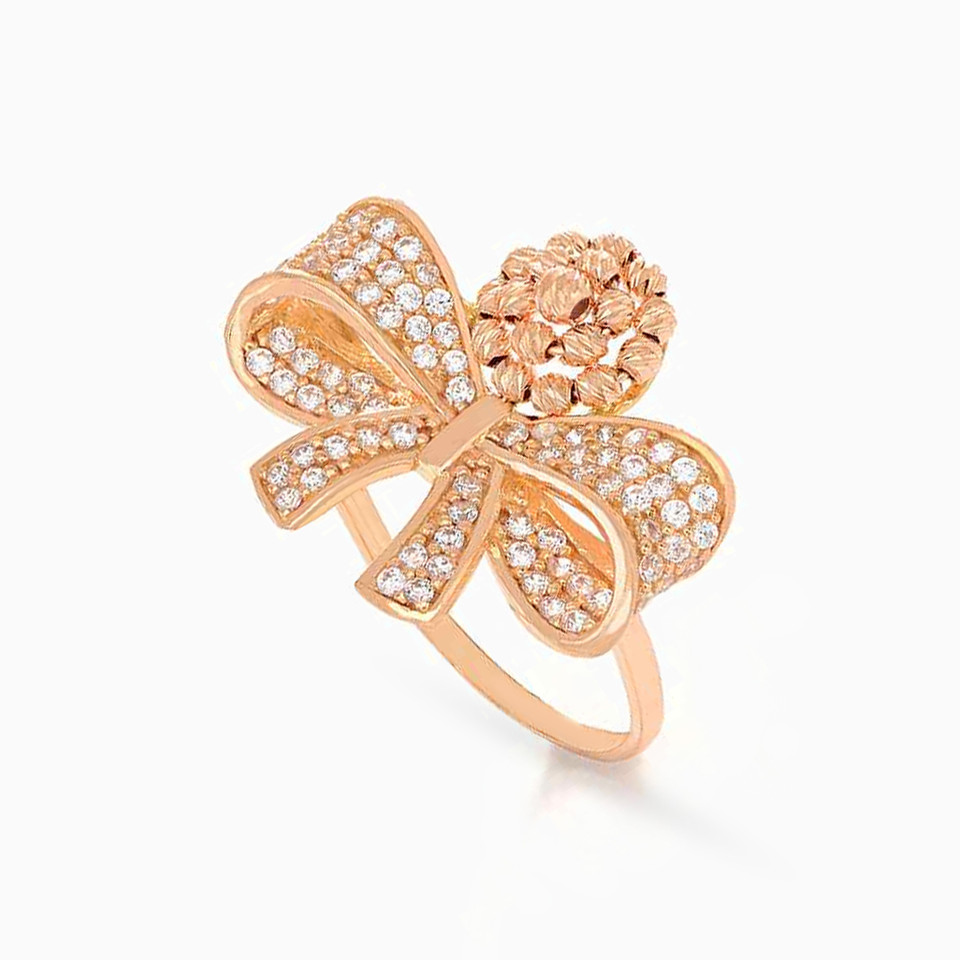 Bow Cubic Zirconia Ring in 21K Gold Bow Cubic Zirconia Ring in 21K Gold