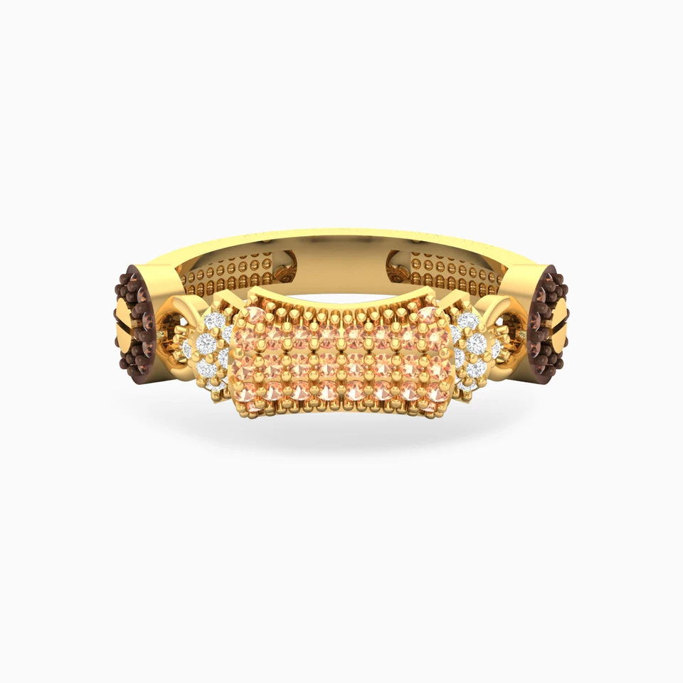 Geometric Colored Stones Ring in 18K Gold Geometric Colored Stones Ring in 18K Gold