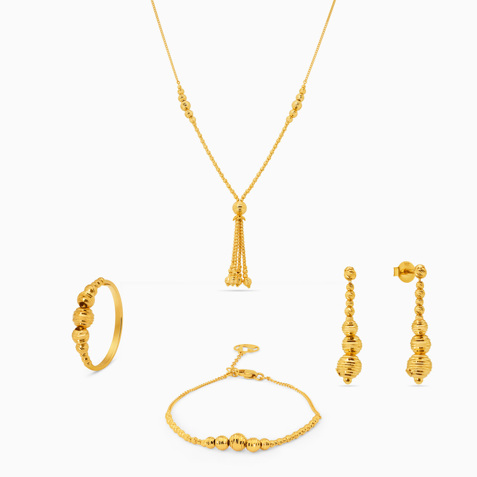 Beaded Full Set in 21K Gold (4 Pieces) Beaded Full Set in 21K Gold (4 Pieces)