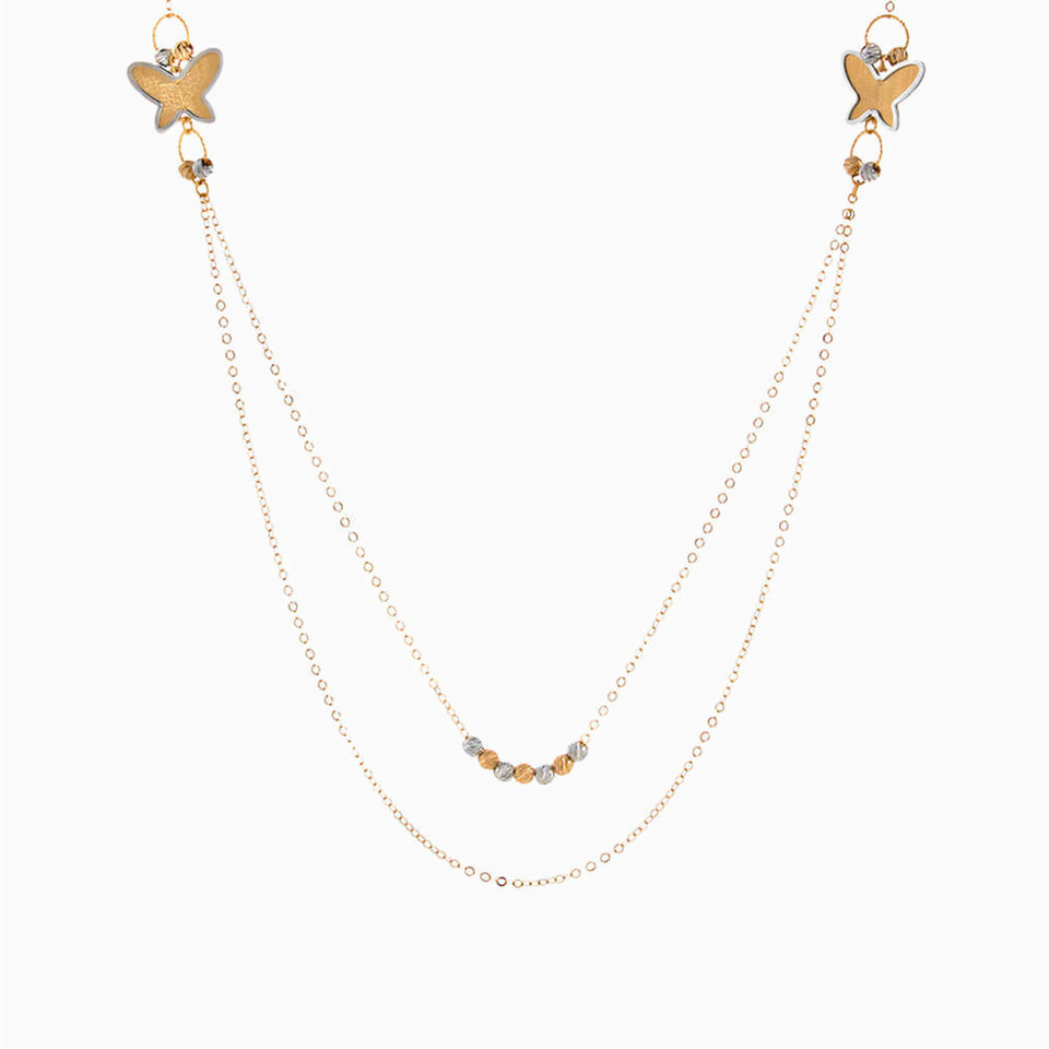 Butterfly Layered Necklace in 21K Gold Butterfly Layered Necklace in 21K Gold