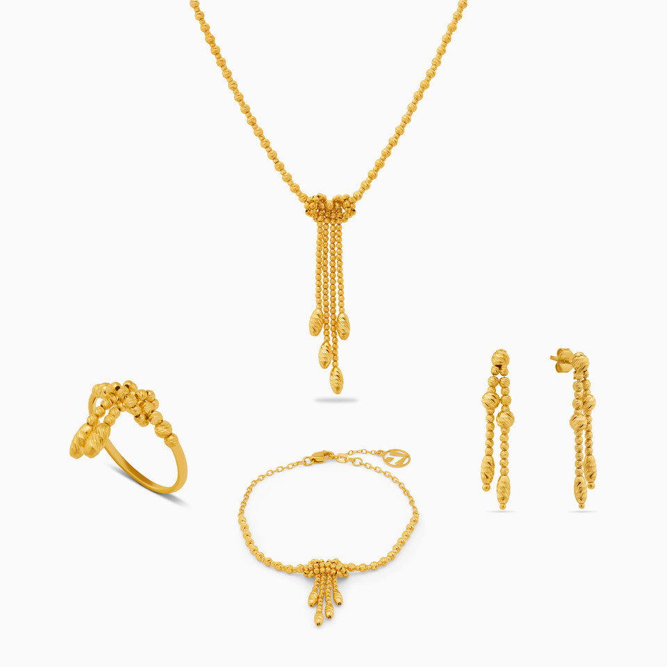 Beaded Full Set in 21K Gold (4 Pieces) Beaded Full Set in 21K Gold (4 Pieces)