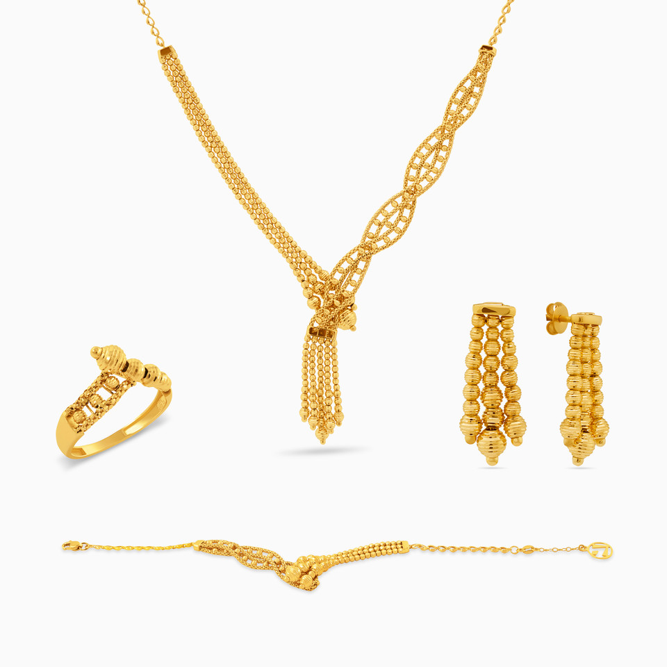 Beaded Full Set in 21K Gold (4 Pieces) Beaded Full Set in 21K Gold (4 Pieces)