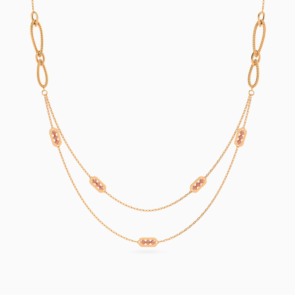 Beaded Layered Necklace in 21K Gold Beaded Layered Necklace in 21K Gold