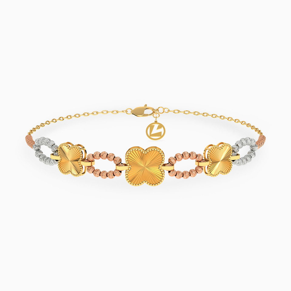 Flower Chain Bracelet in 21K Gold Flower Chain Bracelet in 21K Gold