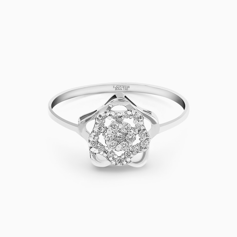 Flower Diamond Ring in 18K Gold - 2 Flower Diamond Ring in 18K Gold - 2
