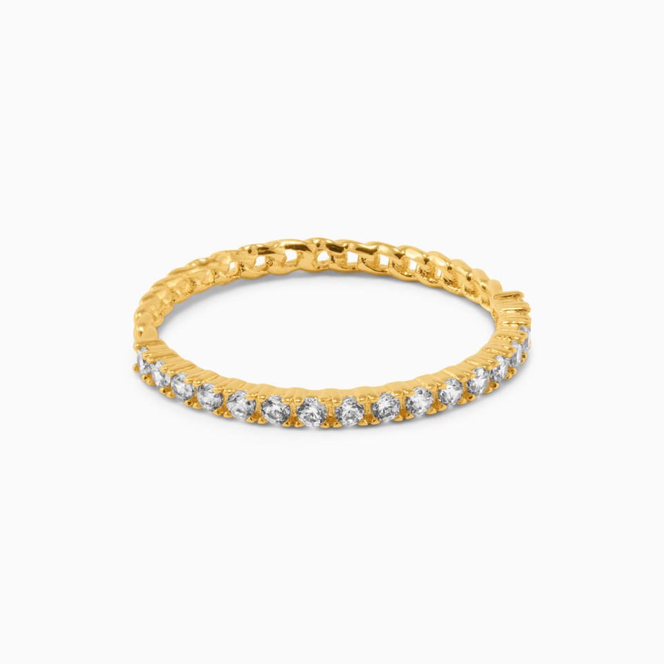Circle Cubic Zirconia Gold Plated Eternity Ring Circle Cubic Zirconia Gold Plated Eternity Ring