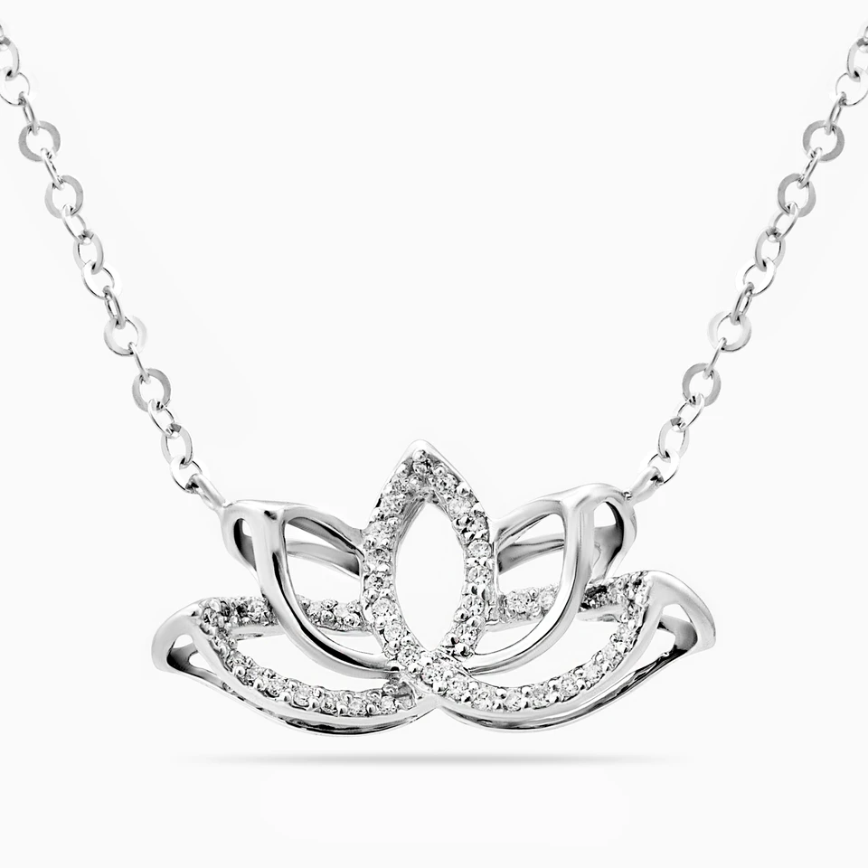 Lotus Diamond Necklace in 18K Gold Lotus Diamond Necklace in 18K Gold