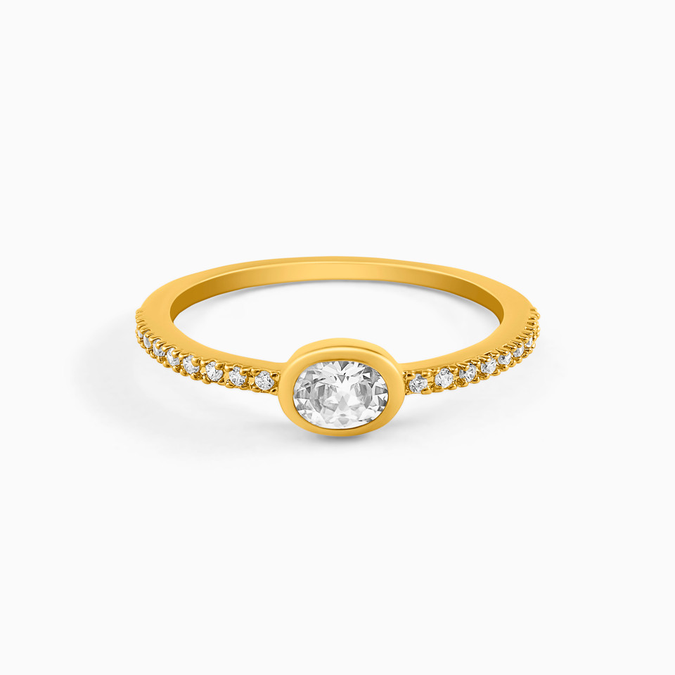 Circle Cubic Zirconia Gold Plated Ring Circle Cubic Zirconia Gold Plated Ring