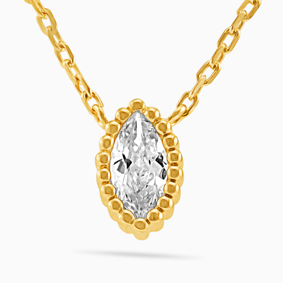 Marquise Cubic Zirconia Gold Plated Necklace Marquise Cubic Zirconia Gold Plated Necklace
