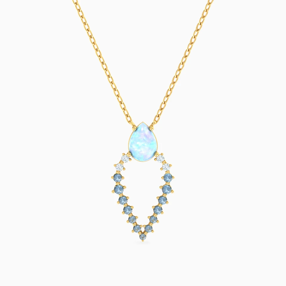 Pear Colored Stones Necklace in 18K Gold Pear Colored Stones Necklace in 18K Gold