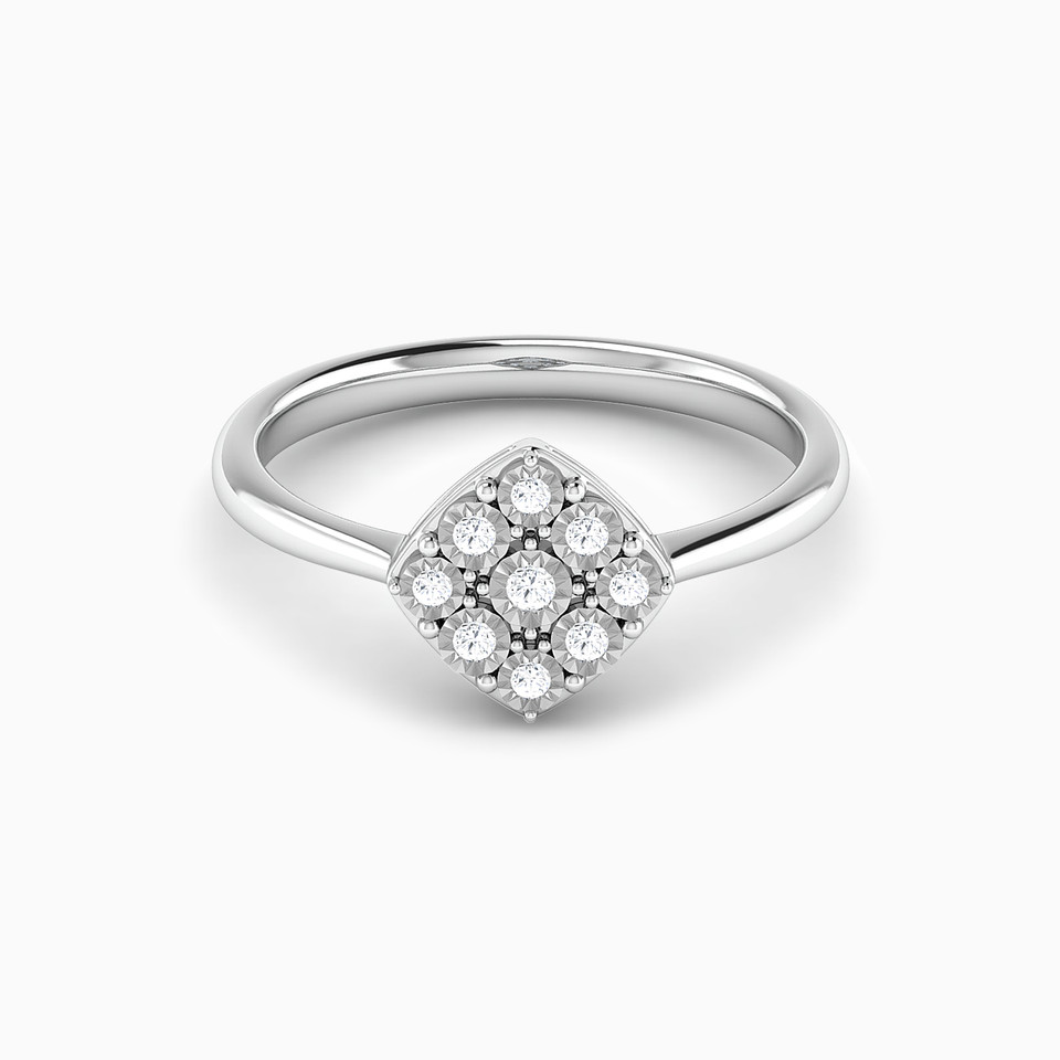 Square Diamond Ring in 18K Gold - 2 Square Diamond Ring in 18K Gold - 2
