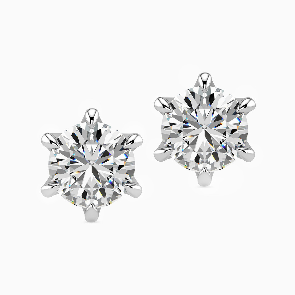 Diamond Stud Earrings in 18K Gold - 2 Diamond Stud Earrings in 18K Gold - 2