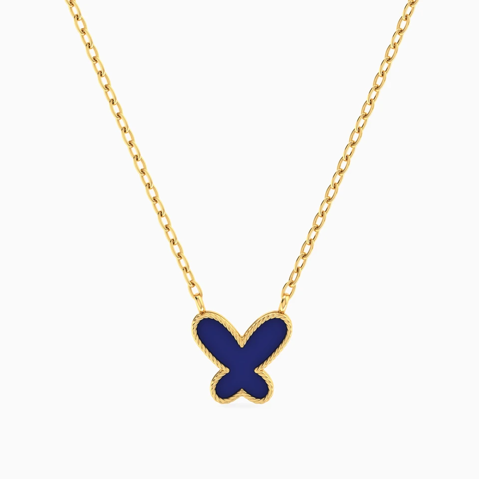 Kids Butterfly Enamel Coated Necklace in 18K Gold Kids Butterfly Enamel Coated Necklace in 18K Gold