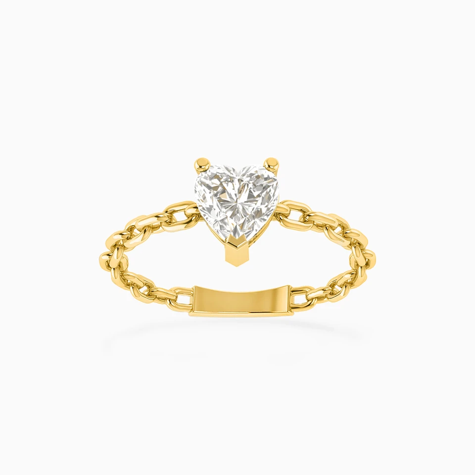 Heart Clear Stone Statement Ring in 18K Gold Heart Clear Stone Statement Ring in 18K Gold