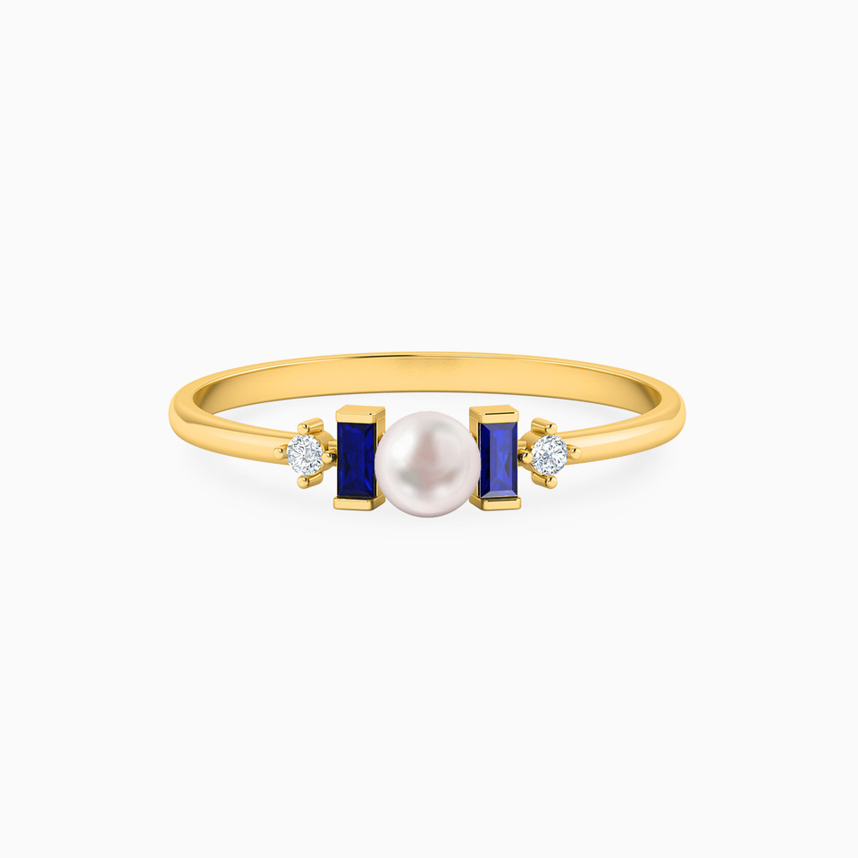Multishaped Pearls & Colored Stones Statement Ring in 18K Gold Multishaped Pearls & Colored Stones Statement Ring in 18K Gold