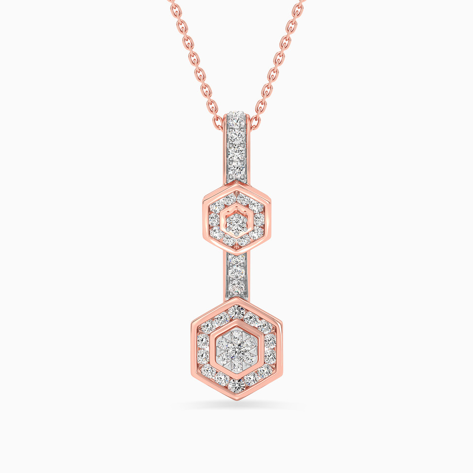 Hexagon Diamond Necklace in 18K Gold Hexagon Diamond Necklace in 18K Gold