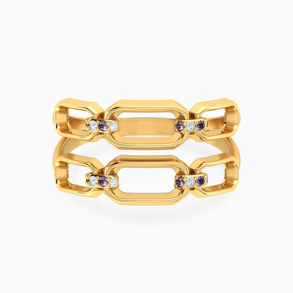 Links Colored Stones Ring in 18K Gold Links Colored Stones Ring in 18K Gold