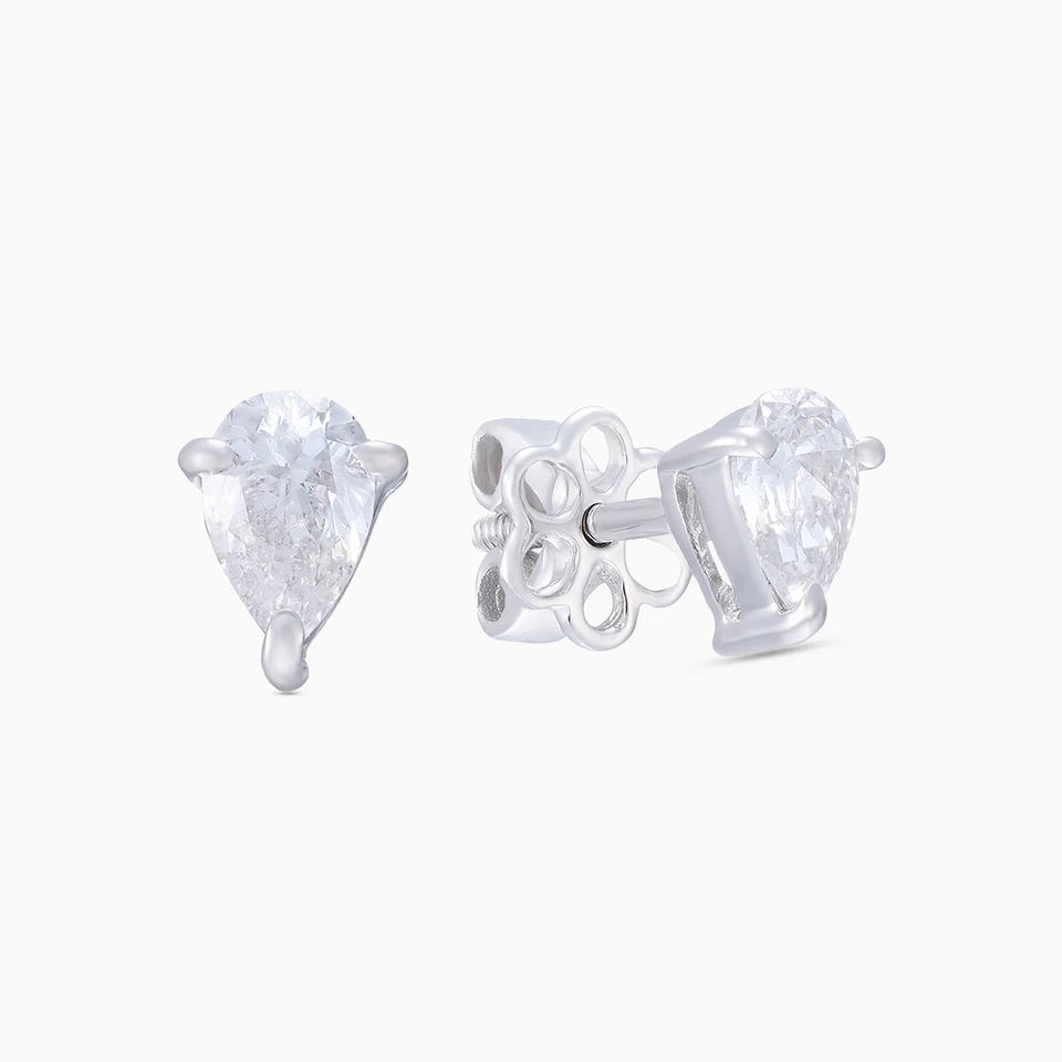 Kids Pear Diamond Stud Earrings in 18K Gold - 2 Kids Pear Diamond Stud Earrings in 18K Gold - 2