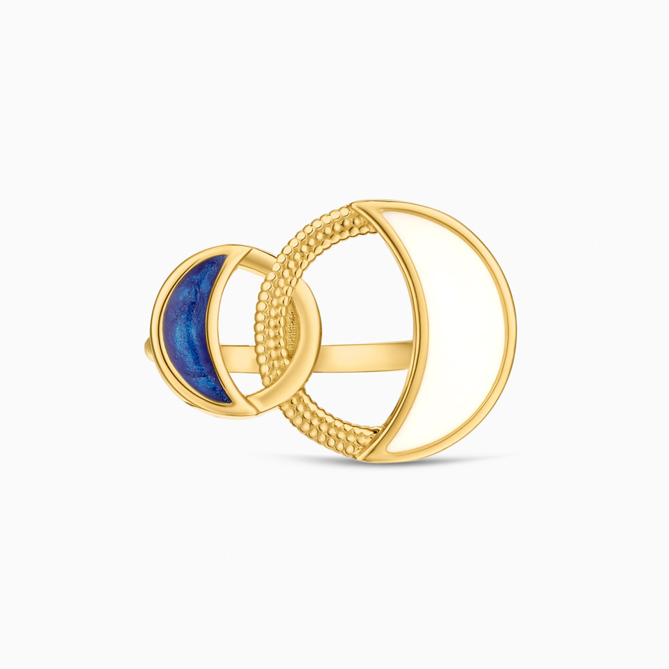 Circle Enamel Coated Ring in 18K Gold - 2 Circle Enamel Coated Ring in 18K Gold - 2