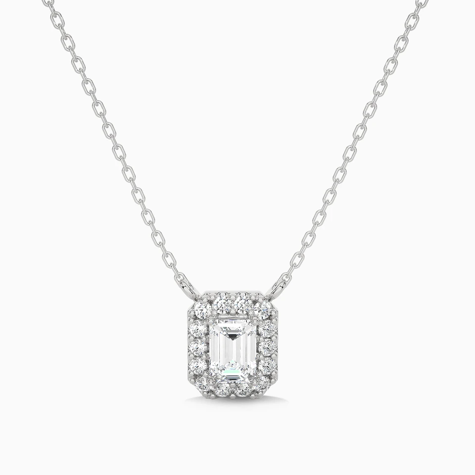 0.67 CT Baguette Lab Grown Diamond Pendant in 18K Gold - 2 0.67 CT Baguette Lab Grown Diamond Pendant in 18K Gold - 2