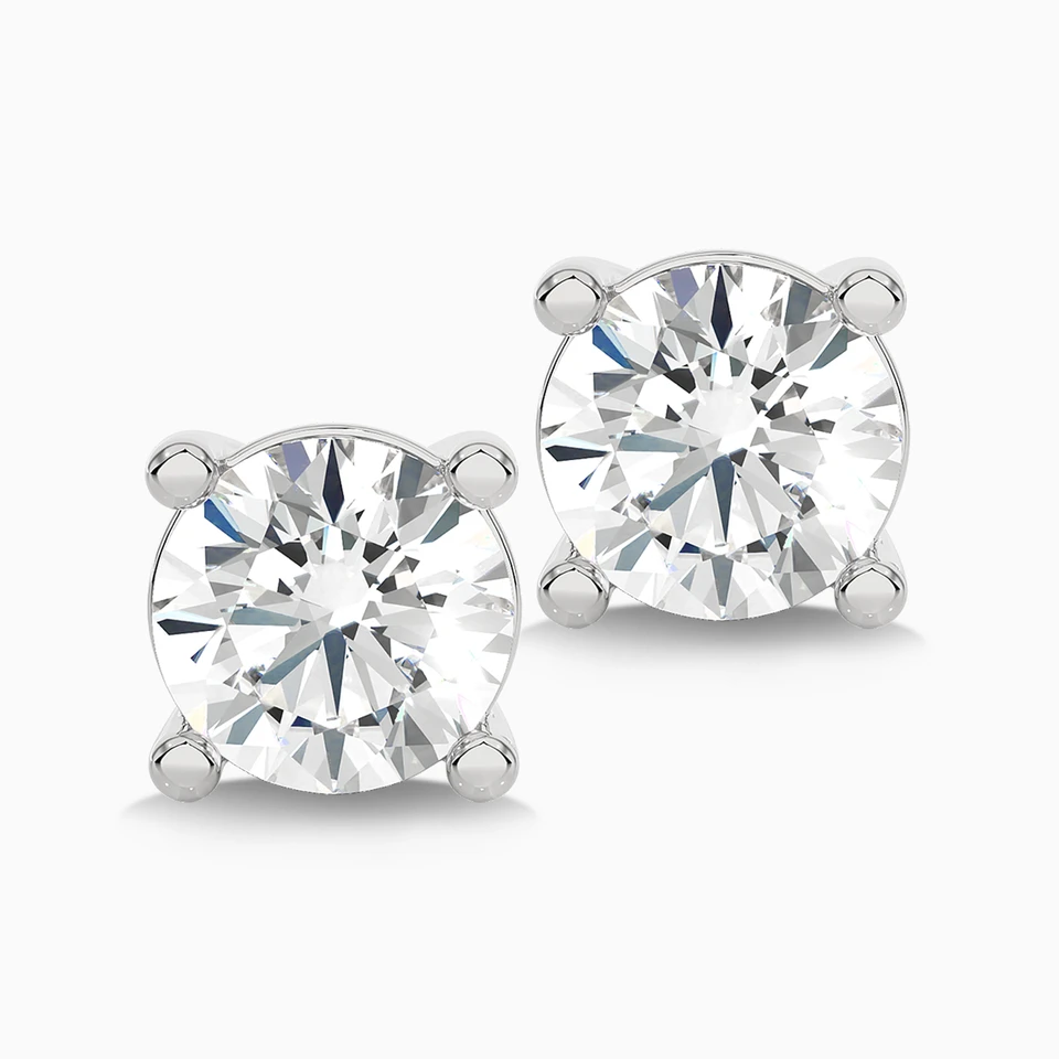 2.06 CT Brilliant Lab Grown Diamond Stud Earrings in 18K Gold - 2 2.06 CT Brilliant Lab Grown Diamond Stud Earrings in 18K Gold - 2