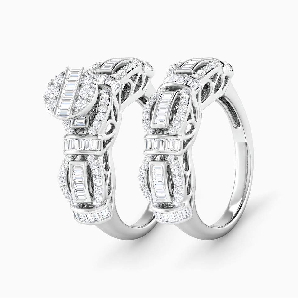 Link Diamond Twin Rings in 18K Gold - 2 Link Diamond Twin Rings in 18K Gold - 2