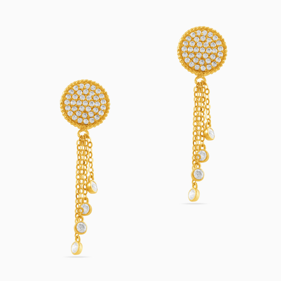 Tassel Cubic Zirconia Drop Earrings in 18K Gold Tassel Cubic Zirconia Drop Earrings in 18K Gold