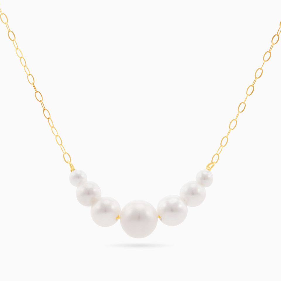 Round Pearl Necklace in 18K Gold Round Pearl Necklace in 18K Gold