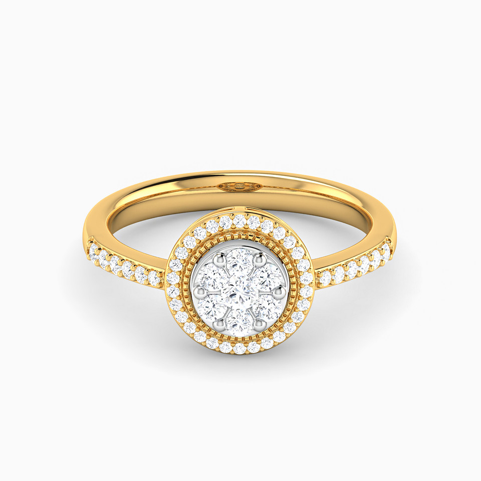 Circle Diamond Ring in 18K Gold - 2 Circle Diamond Ring in 18K Gold - 2