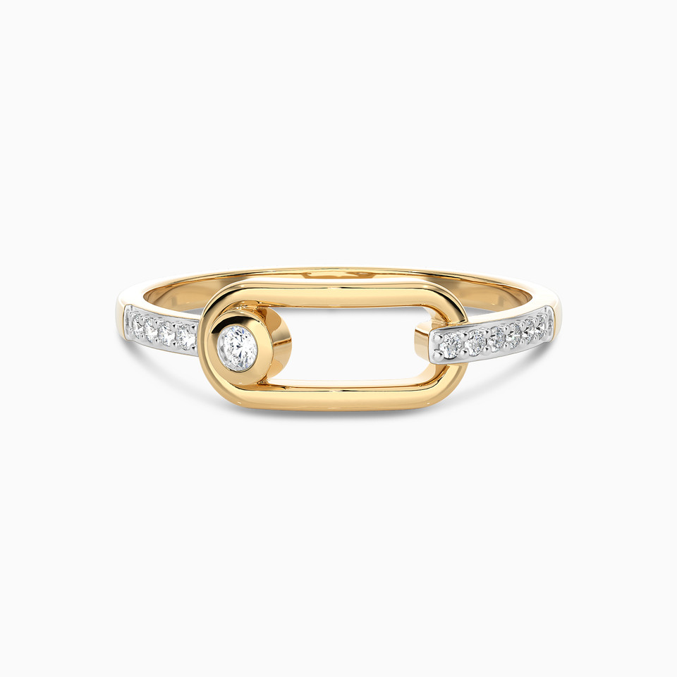 Link Diamond Ring in 18K Gold - 2 Link Diamond Ring in 18K Gold - 2