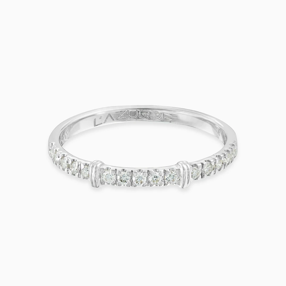 Slim Diamond Eternity Ring in 18K Gold - 2 Slim Diamond Eternity Ring in 18K Gold - 2