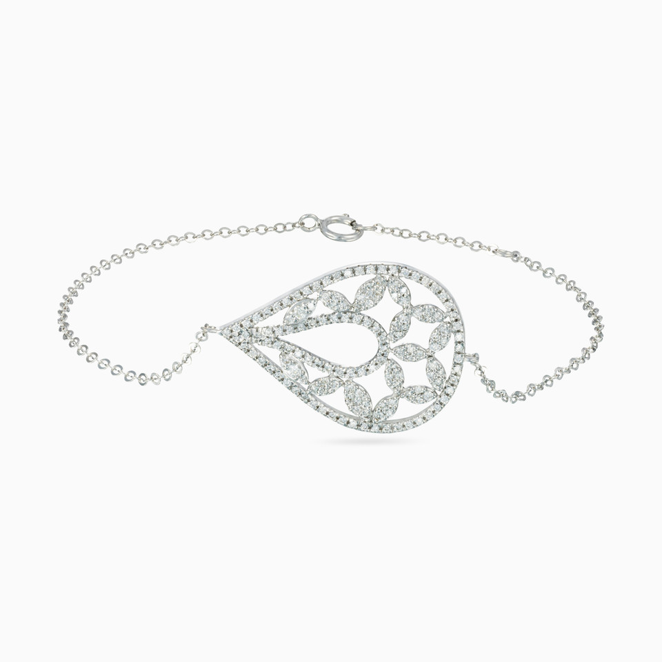 Pear Diamond Chain Bracelet in 18K Gold - 2 Pear Diamond Chain Bracelet in 18K Gold - 2