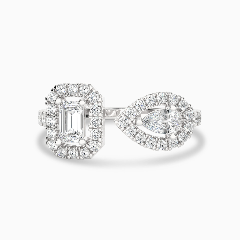 0.93 CT Multishaped Lab Grown Diamond Open Ring in 18K Gold 0.93 CT Multishaped Lab Grown Diamond Open Ring in 18K Gold