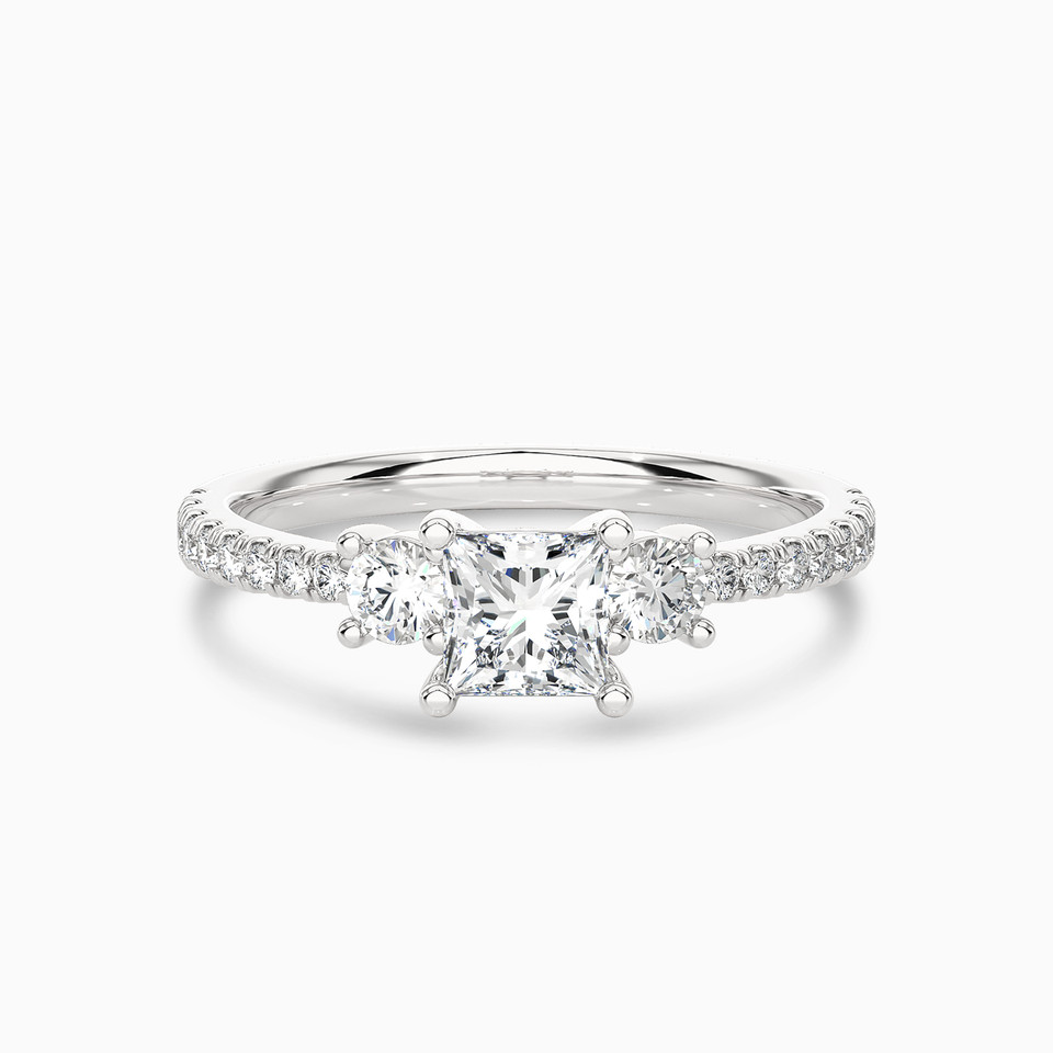 0.87 CT Square Lab Grown Diamond Statement Ring in 18K Gold 0.87 CT Square Lab Grown Diamond Statement Ring in 18K Gold