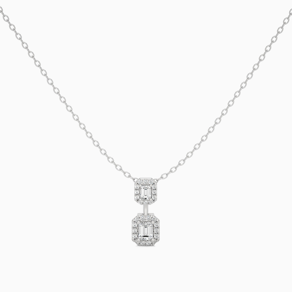 0.9 CT Baguette Lab Grown Diamond Necklace in 18K Gold 0.9 CT Baguette Lab Grown Diamond Necklace in 18K Gold