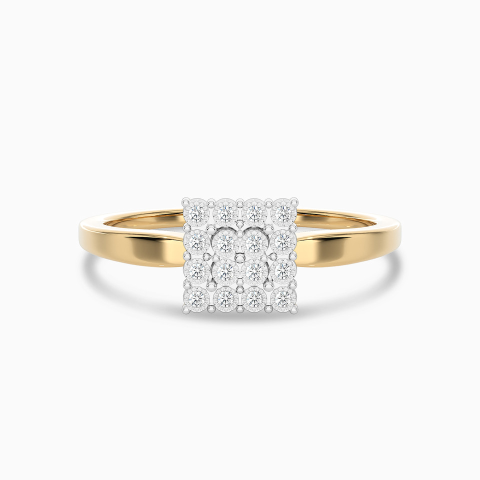 Square Diamond Ring in 18K Gold - 2 Square Diamond Ring in 18K Gold - 2