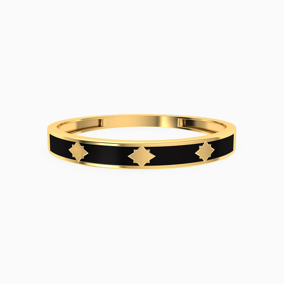 Abstract Shaped Enamel Coated Statement Ring in 18K Gold Abstract Shaped Enamel Coated Statement Ring in 18K Gold
