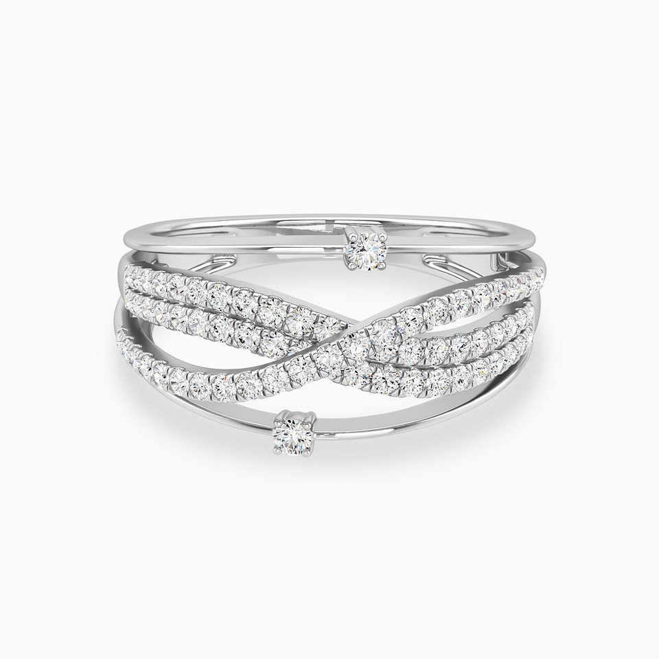 Crisscross Diamond Ring in 18K Gold - 2 Crisscross Diamond Ring in 18K Gold - 2