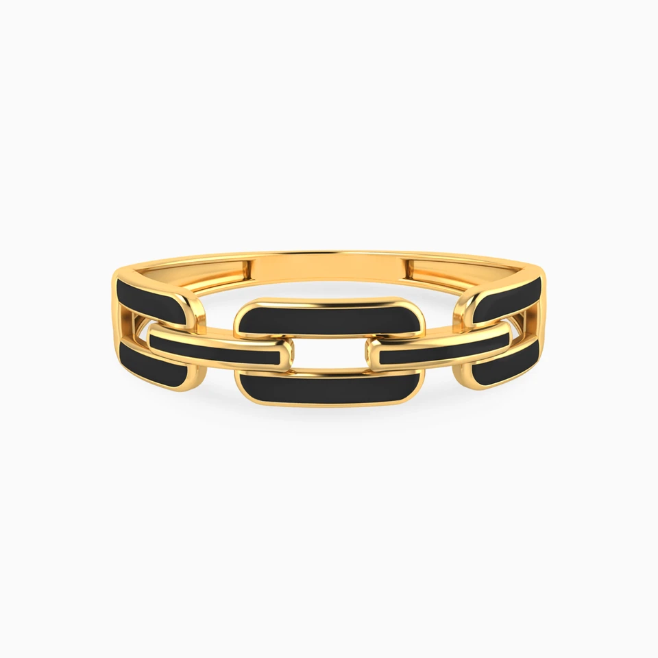 Abstract Shaped Enamel Coated Statement Ring in 18K Gold Abstract Shaped Enamel Coated Statement Ring in 18K Gold