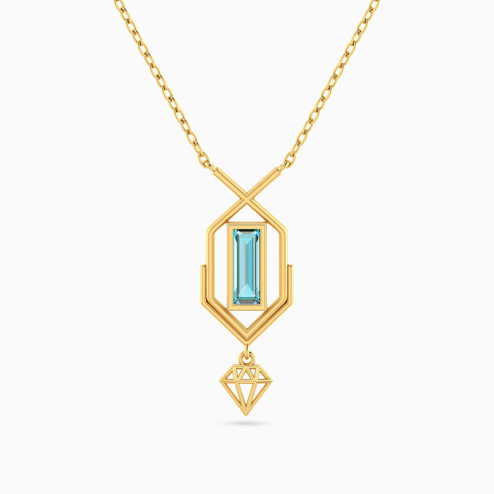 Baguette Colored Stones Necklace in 18K Gold Baguette Colored Stones Necklace in 18K Gold