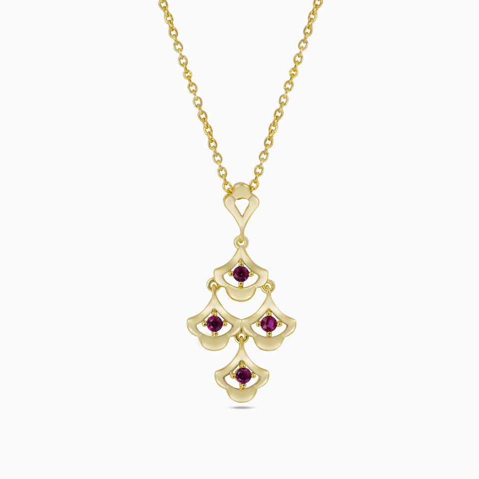 Chandelier Rose Stone Gold Plated Necklace Chandelier Rose Stone Gold Plated Necklace