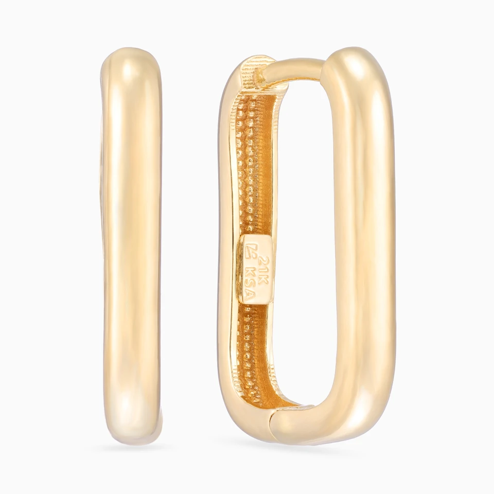Square Hoop Earrings in 21K Gold Square Hoop Earrings in 21K Gold