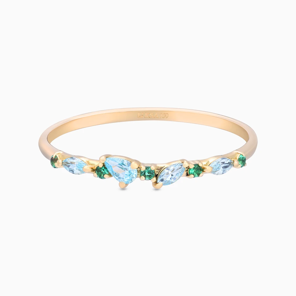 Multishaped Colored Stones Statement Ring in 18K Gold Multishaped Colored Stones Statement Ring in 18K Gold