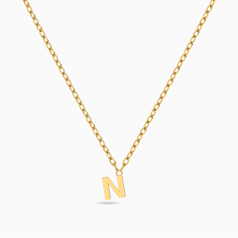 Kids Letter N Necklace in 18K Gold - 2 Kids Letter N Necklace in 18K Gold - 2