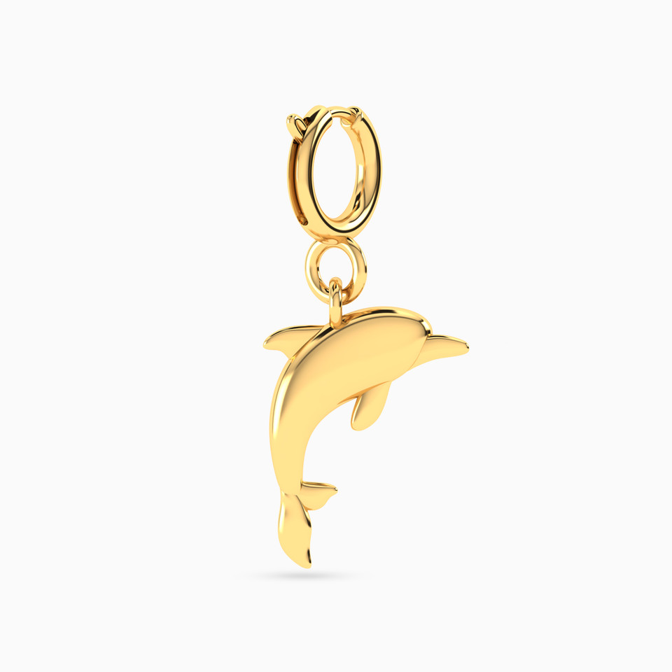 Dolphin Charm in 18K Gold - 2 Dolphin Charm in 18K Gold - 2