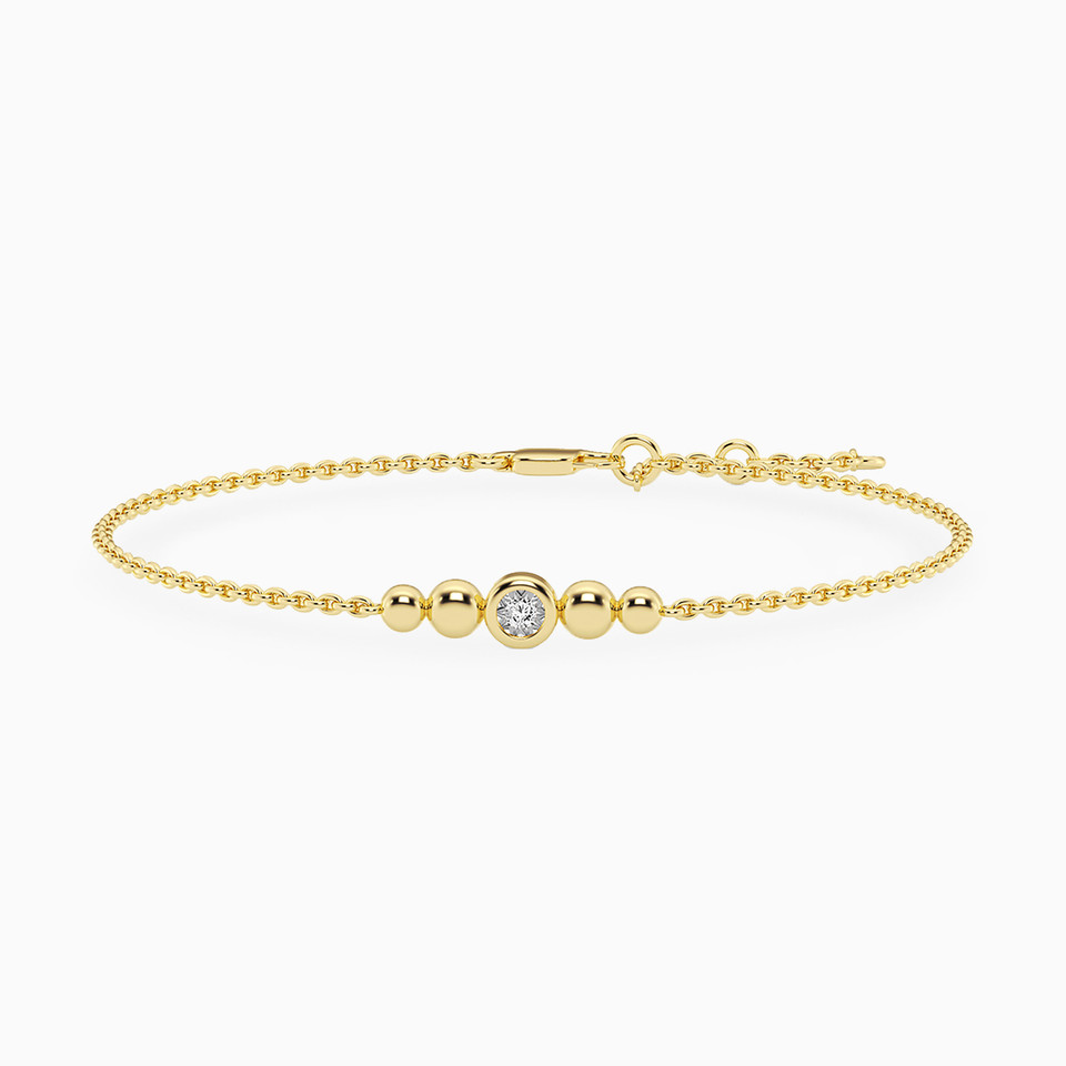 Circle Lab Grown Diamonds Gold Plated Chain Bracelet Circle Lab Grown Diamonds Gold Plated Chain Bracelet