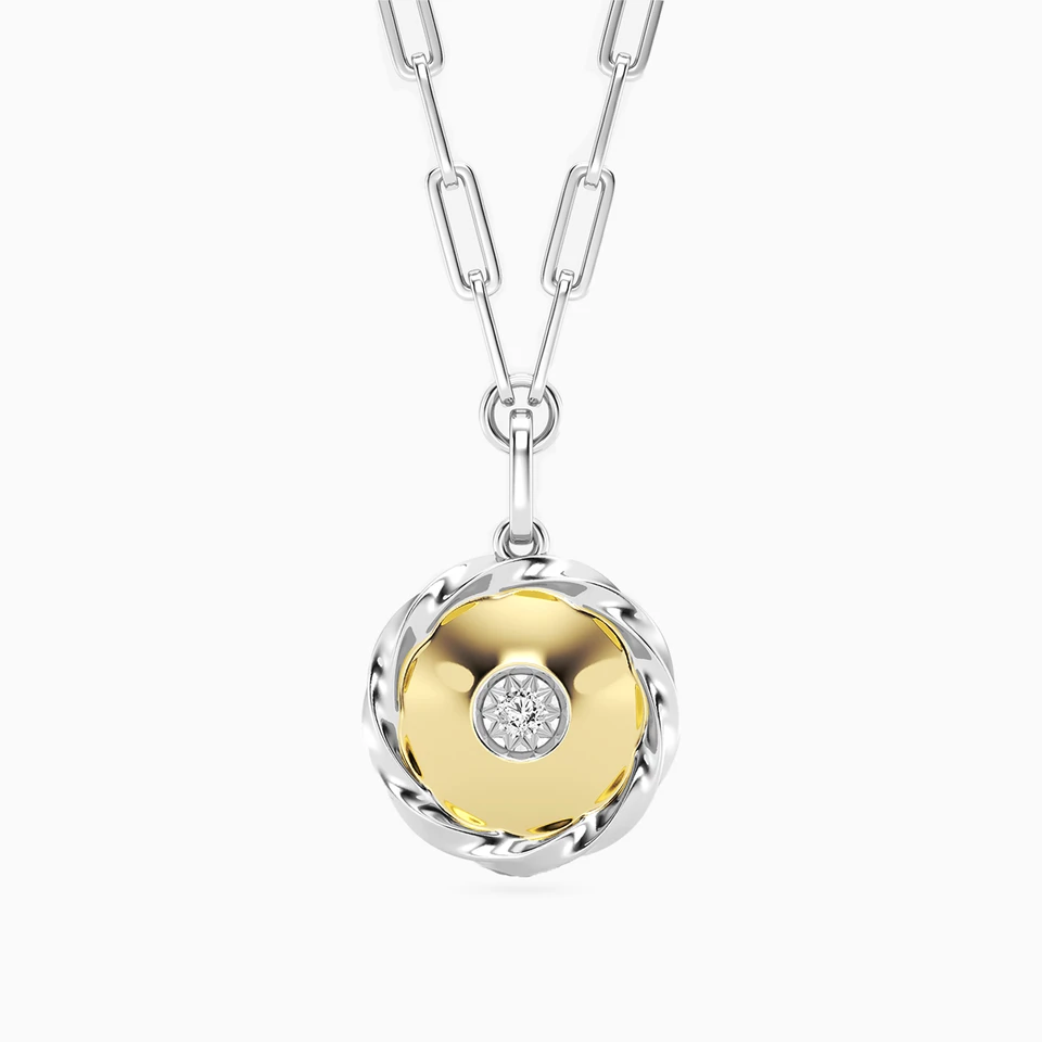 Circle Lab Grown Diamonds Sterling Silver Necklace Circle Lab Grown Diamonds Sterling Silver Necklace