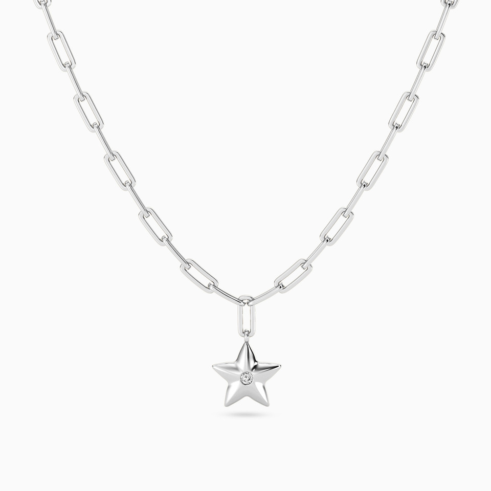 Star Lab Grown Diamonds Sterling Silver Necklace Star Lab Grown Diamonds Sterling Silver Necklace
